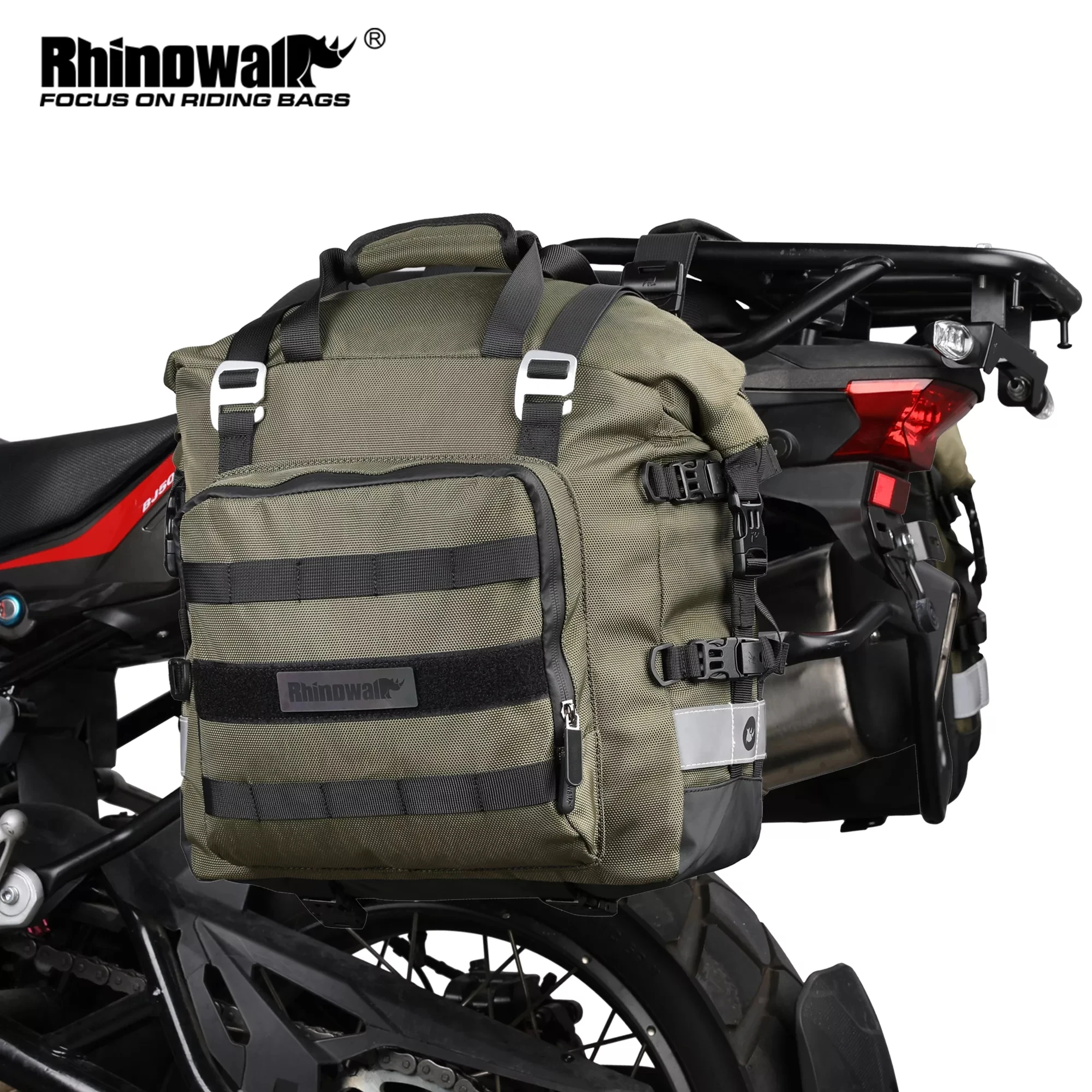 

Мотоциклетная сумка Rhinowalk, водонепроницаемая сумка для мотокросса 20 л, универсальные сумки для автоцикла, сумка для бокового хранения, сумка на заднее сиденье