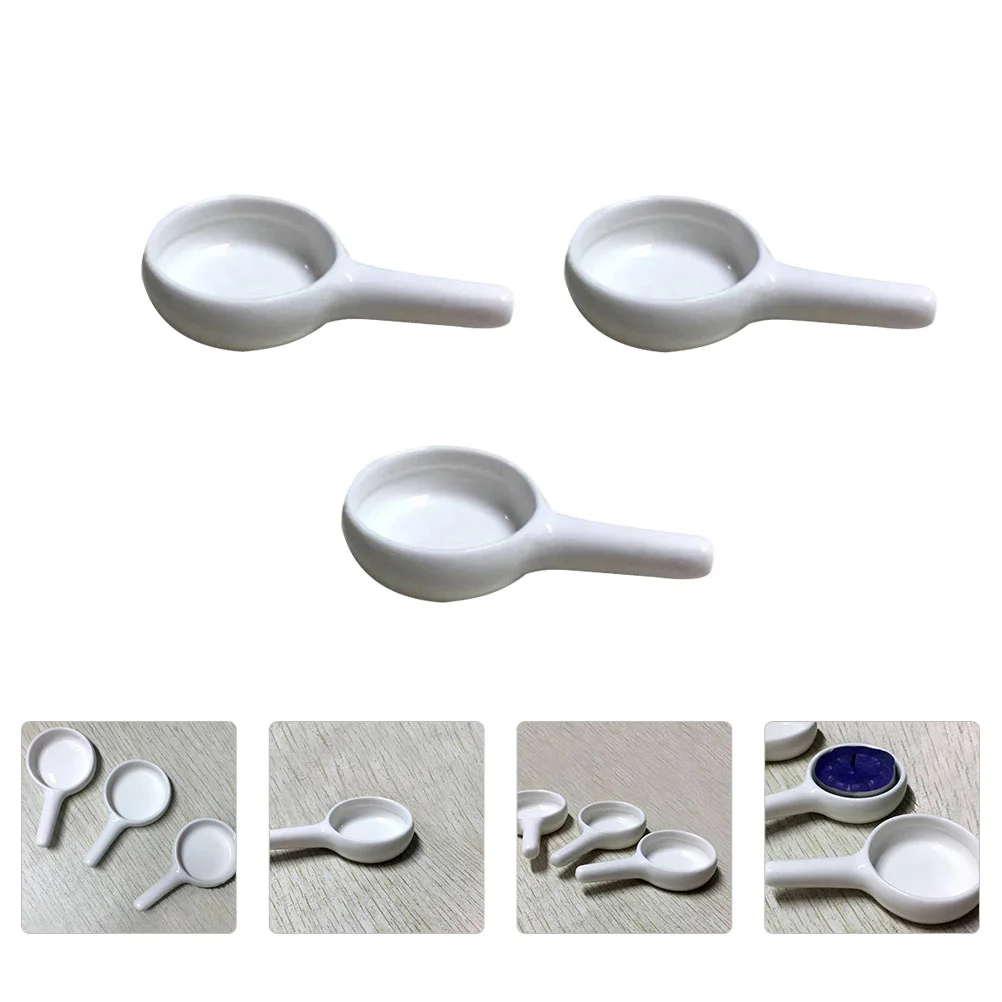 

Spoon Holder Ceramic Little Spoons Tealight Wax Tray Tea Burner Oil Warmer Porcelain Light Scoop Essential Replacement Plates