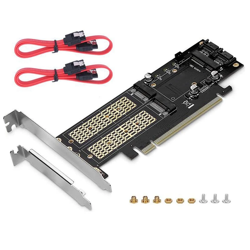 

3 in 1 NGFF and MSATA SSD Adapter Card, M.2 NVME to PCIE/ M.2 SATA SSD to SATA III/ MSATA to SATA Converter Express Card
