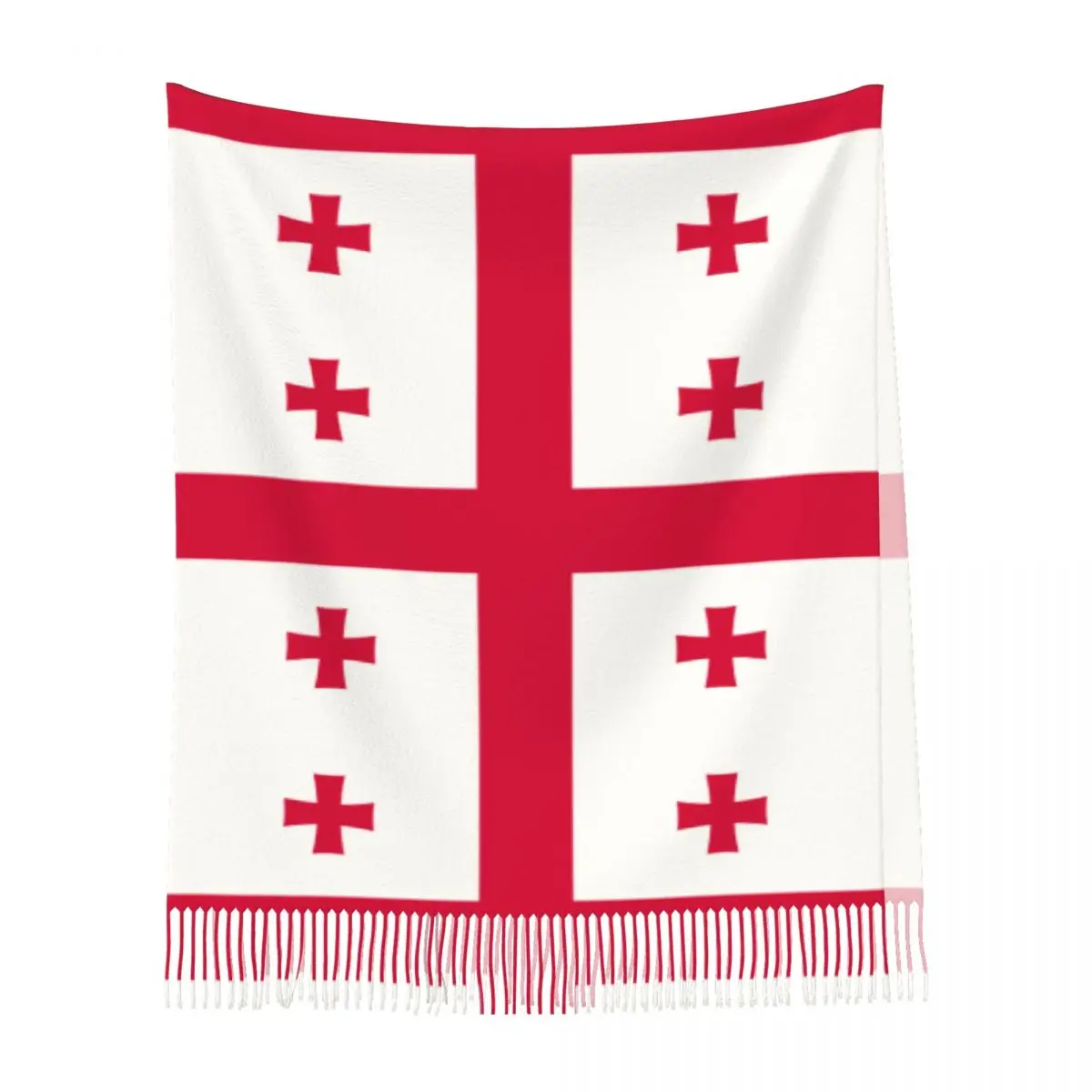 Женская шаль из пашмины с флагом Джорджии шарф бахромой длинный большой