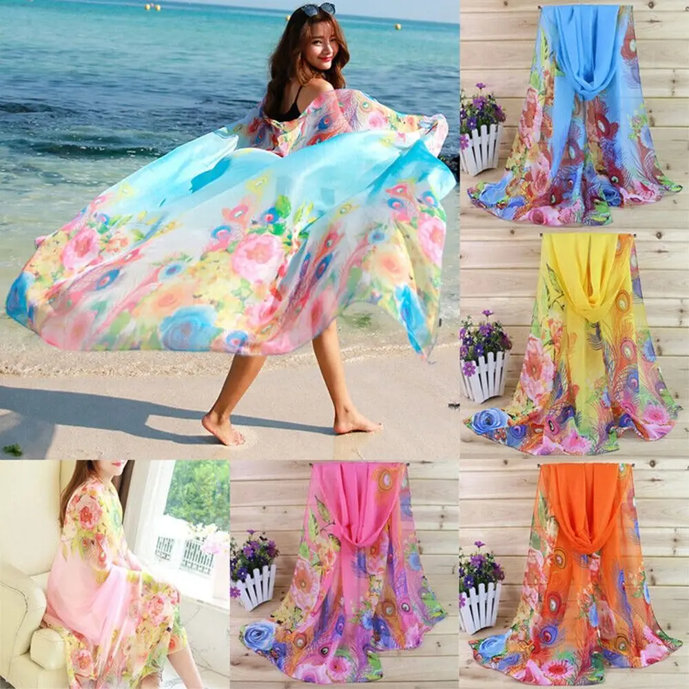 

Decoration Hijab Shawl Clothing Accessories Beach Shawl Summer Beach Sarong Scarf Ladies Chiffon Scarf Silk Scarf
