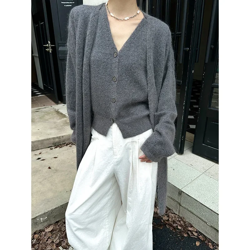 DTWO осенне-зимний вязаный топ оригинальный французский стиль элегантный дизайн