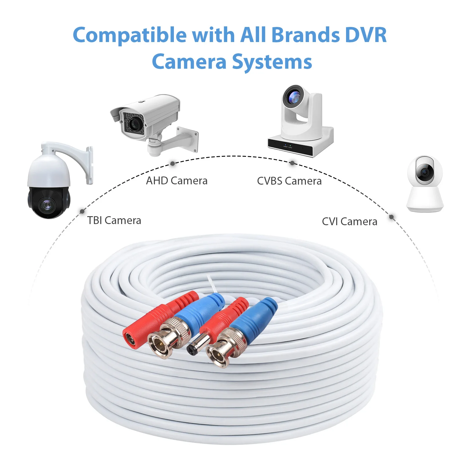 Кабель BNC для камеры видеонаблюдения 60 футов 2 МП