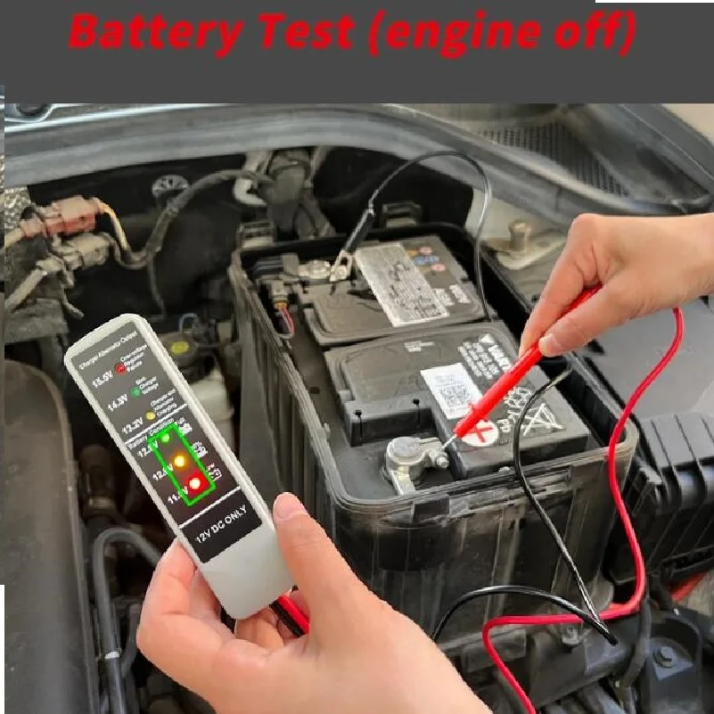 

Car Battery Capacity Tester 12V Alternator & Battery State Check Automotive Circuit Tester Tool LED Indicatfor Motorcycle CE