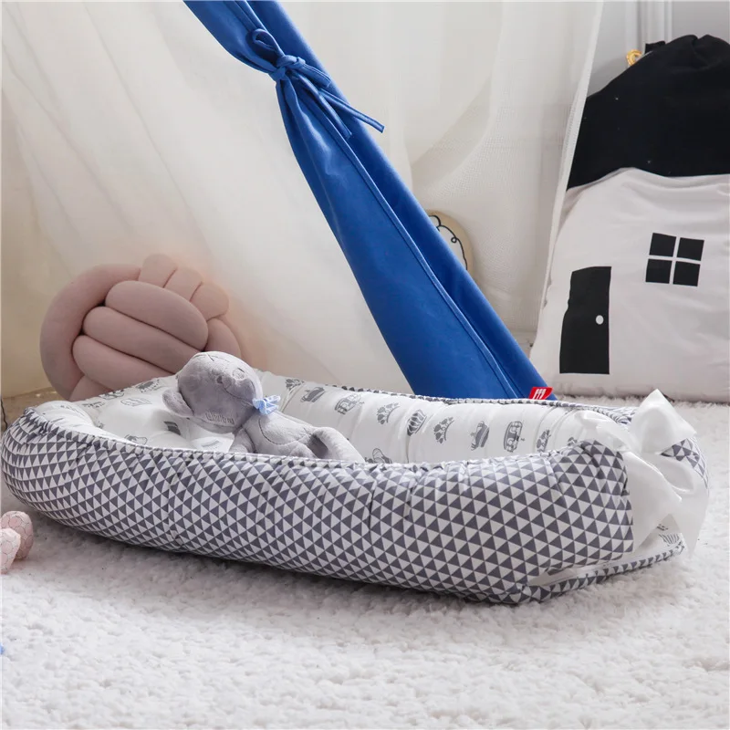 Travel Crib Baby Co Sleeping Bed Nest Moses Basket Cartoon Adjustable Detachable Portable Cotton Travel Carry Cot 0-24 Months