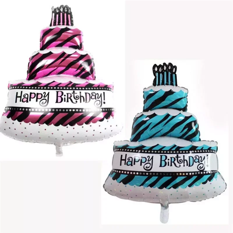 

50psc/Large Size Birthday Cake Foil Balloons Happy Birthday Party Decoration Supplies Baby Shower Inflatable Helium Air Balloon