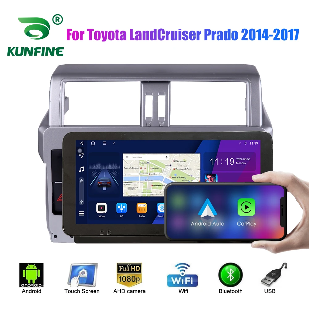 

10.33 Inch Car Radio ForToyota LandCruiser Prado 14-17 2Din Android Octa Core Car Stereo DVD GPS Navi Player QLED Screen Carplay