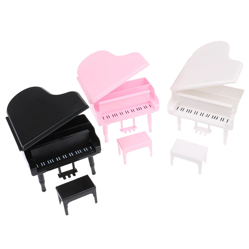 

1 набор, 1 комплект, 1:12, кукольный домик, миниатюрное пианино с табуретом, модель музыкального инструмента, кукольный домик, пластиковые аксессуары, украшение