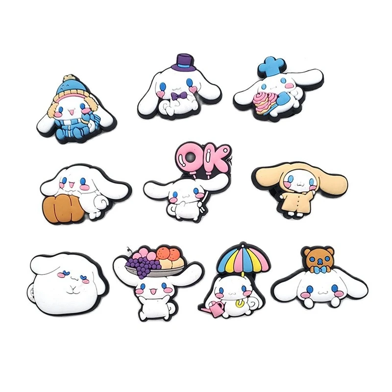 

Cartoon Cute Croc Jeans Dog Hole Style Gifts Croc Charms Flower Shoe Buckle PVC Soft Garden Shoes Sanri Buckle Accessorie 1 PCS