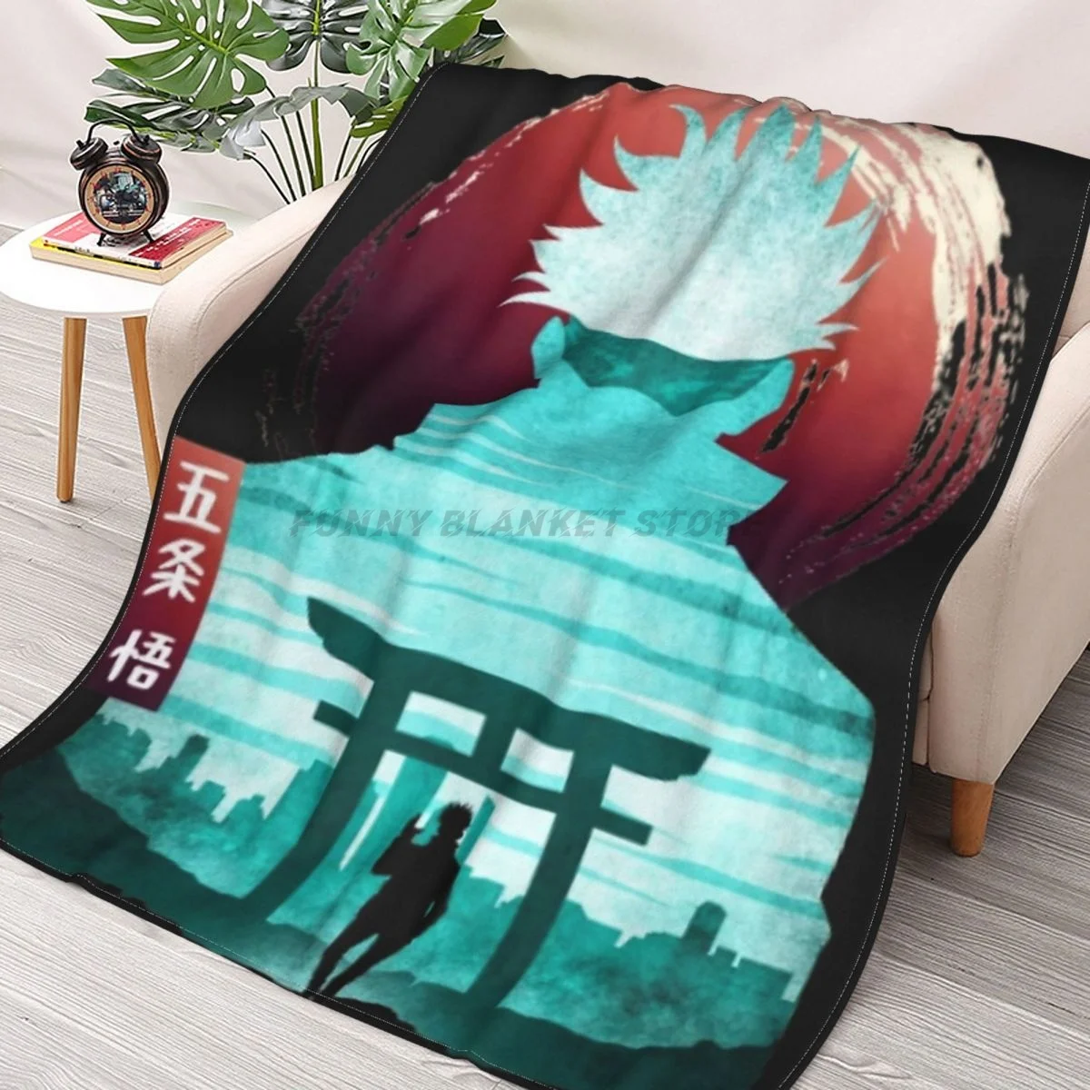 

Jujutsu Kaisen Anime Kawaii Sukuna Gojo Satoru Throws Blankets Collage Flannel Ultra-Soft Warm picnic blanket bedspread