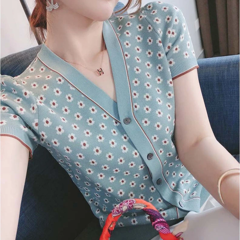 

Модная ажурная сетчатая Летняя обувь красного цвета с характером маленькая Маргаритка jaculin с v-образным воротником Топ Кардиган укороченны...