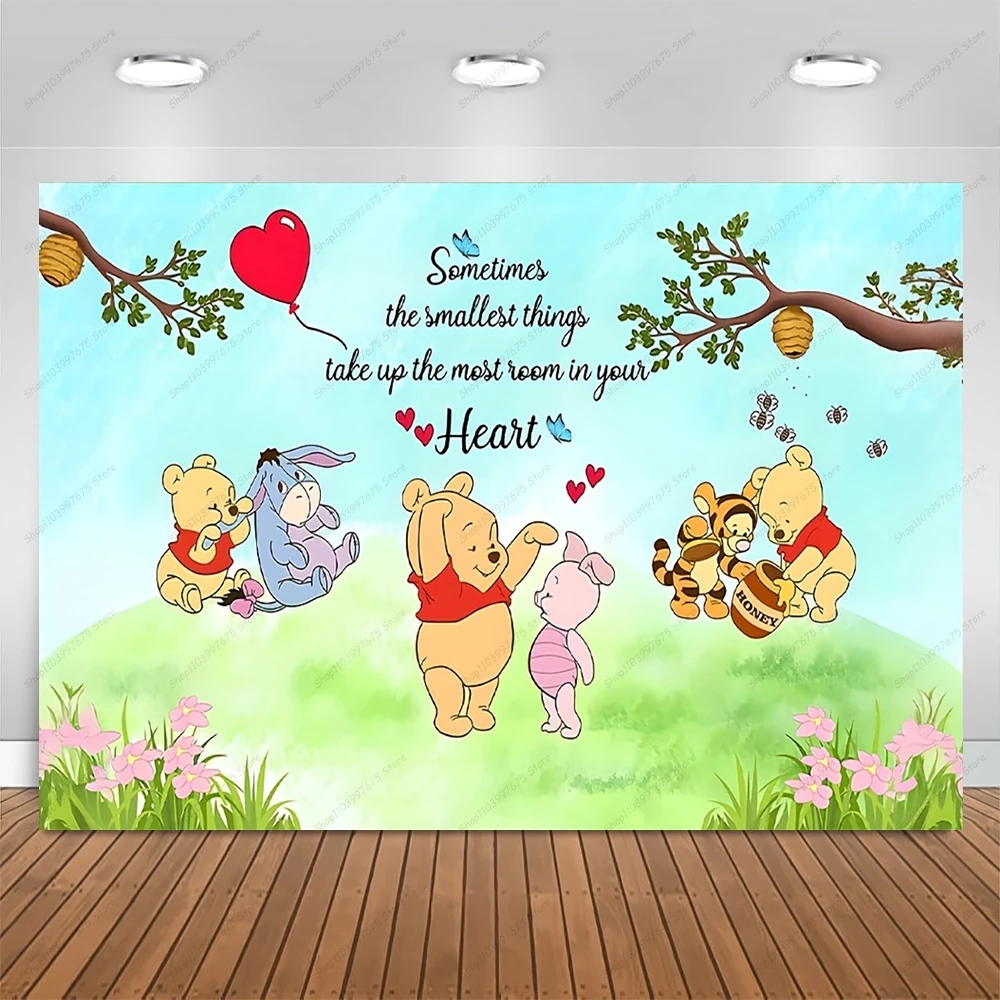 Студийный фон для фотосъемки детей в стиле Диснея винтажный Пух медведь