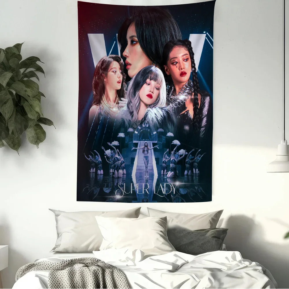 Kpop G I-DLE DIY настенный гобелен подвесной Таро Hippie настенные коврики Dorm домашний