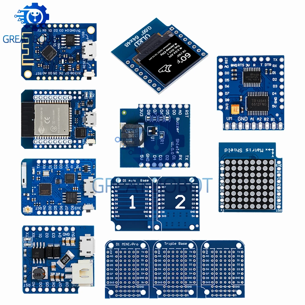 Фото Набор для начинающих ESP8266 D1 Mini Pro WiFi с OLED-дисплеем, датчиками DHT22, DS18B20, реле и драйвером двигателя для Arduino №4