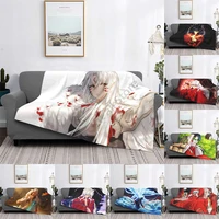 inuyasha pattern multifunctional warm flannel blanket bed sofa personalized super soft warm bed cover
