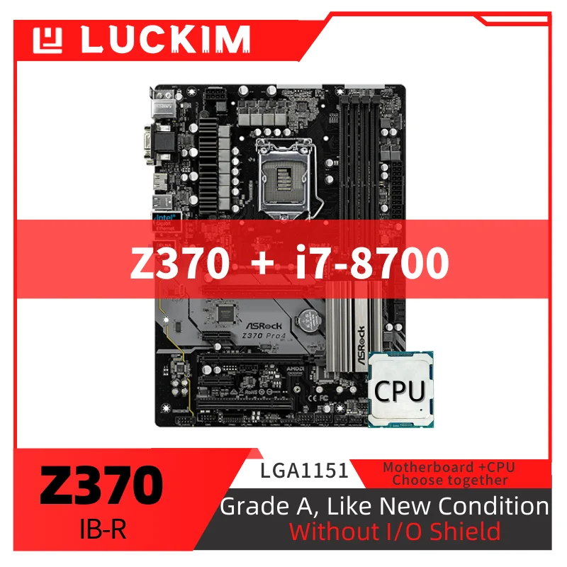 

Восстановленная материнская плата Z370 IB-R LGA1151, набор для компьютера с процессором
