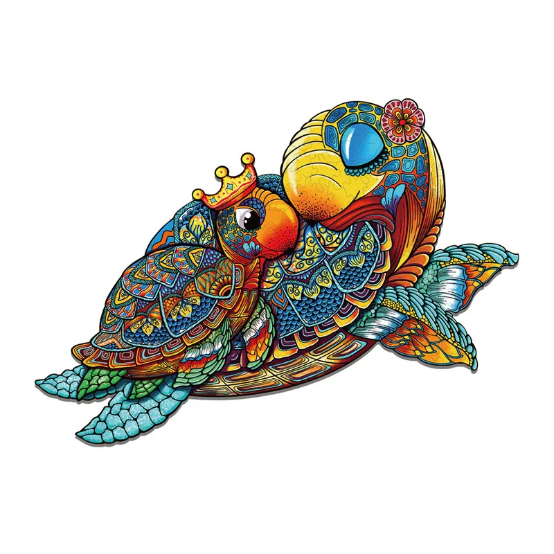 

Wooden Animal Jigsaw Puzzle For Adult Kids Unique Turtle 3D Puzzle Wood Toys Educational Family Jigsaw Game Puzzle Bois Gifts