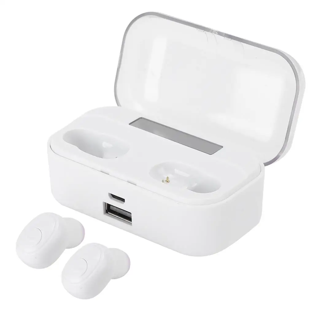 

G6S Беспроводная bluetooth-гарнитура, сенсорное управление, стерео цифровой дисплей, зарядное устройство, наушники (бинауральный черный)