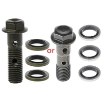m10x1 25 disc brake oil pipe hollow screw double hole with gasket for honda suzuki motorcycle dirt pit bike dropshipping