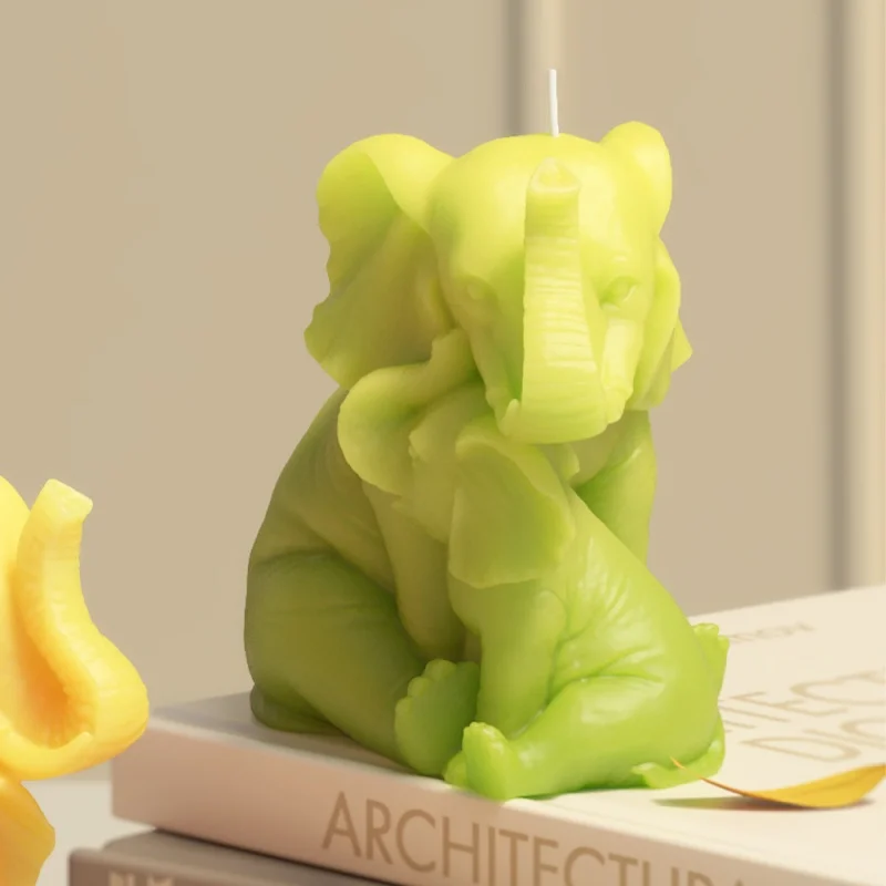Фото Силиконовая форма «сделай сам», 3D два слона, ароматическая свеча, пластырь, формы для эпоксидной смолы, милая форма животного, домашний декор, поделки №5