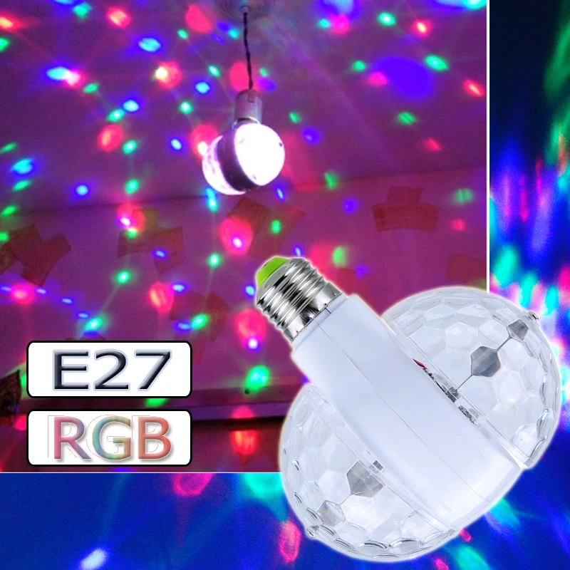 

Светодиодная RGB-лампа для дискотевечерние, 6 Вт, E27, 85-265 в, 110 В, 220 В