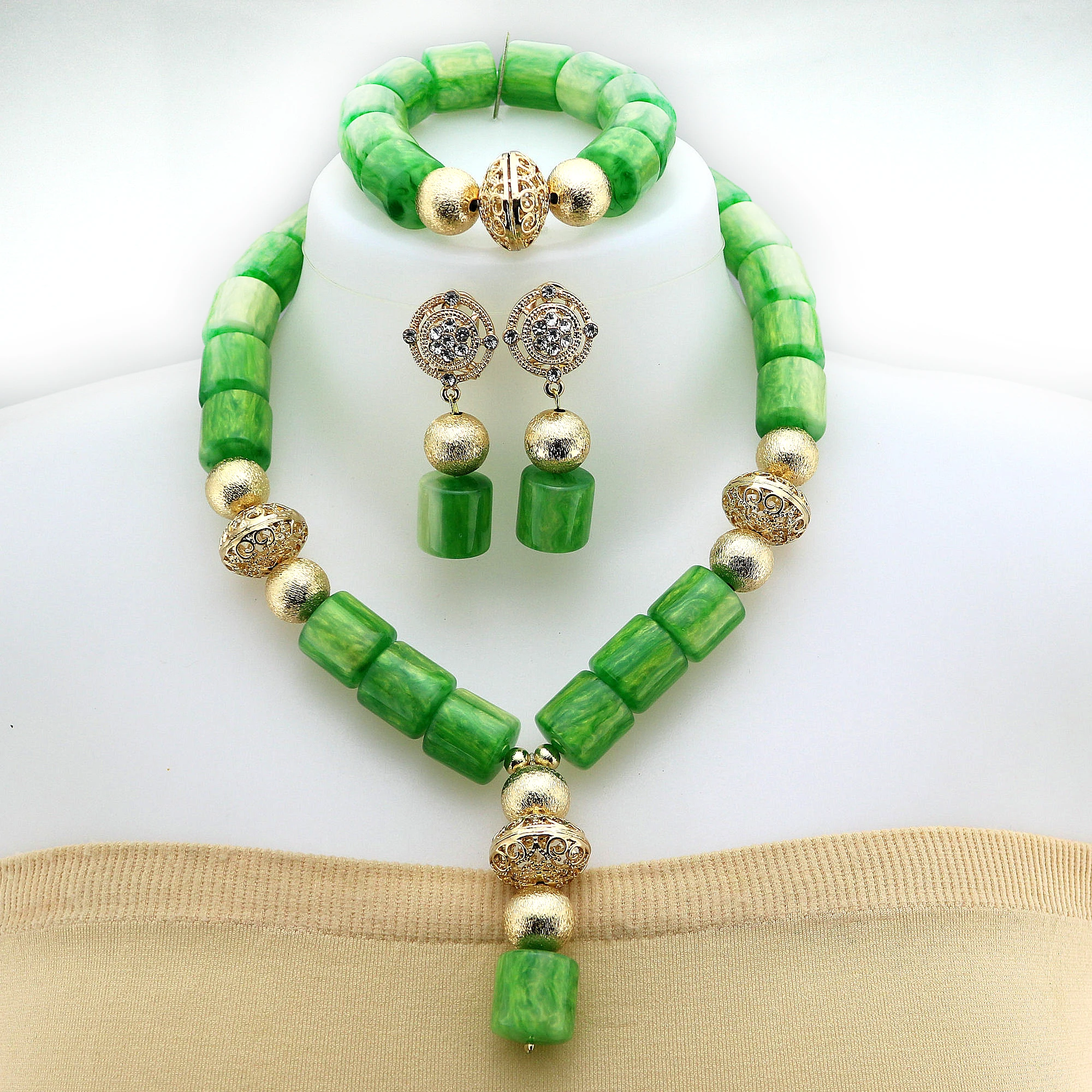 2024 новое ожерелье из смолы комплекты ювелирных изделий роскошные африканские