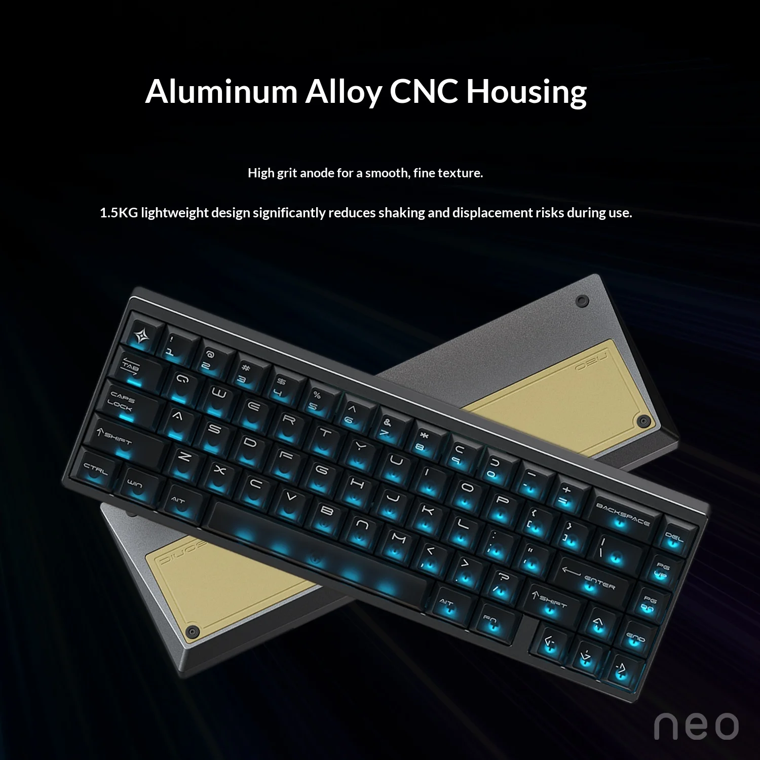 Фото Игровые клавиатуры TickType Neo65 Sonic He+ с магнитными переключателями, 8000 касаний/с, отклик 0,01 мм, корпус из алюминиевого сплава, RGB-подсветка, эргономичный дизайн, для ПК №4