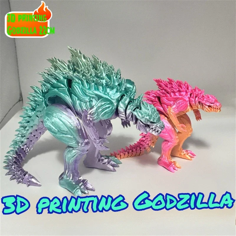 Фото 3D печатные мышцы, большой размер, игрушки Годзилла, фигурка монстра, модель сустава, орнамент, детский подарок, высота 22 см, длина 35 см №1