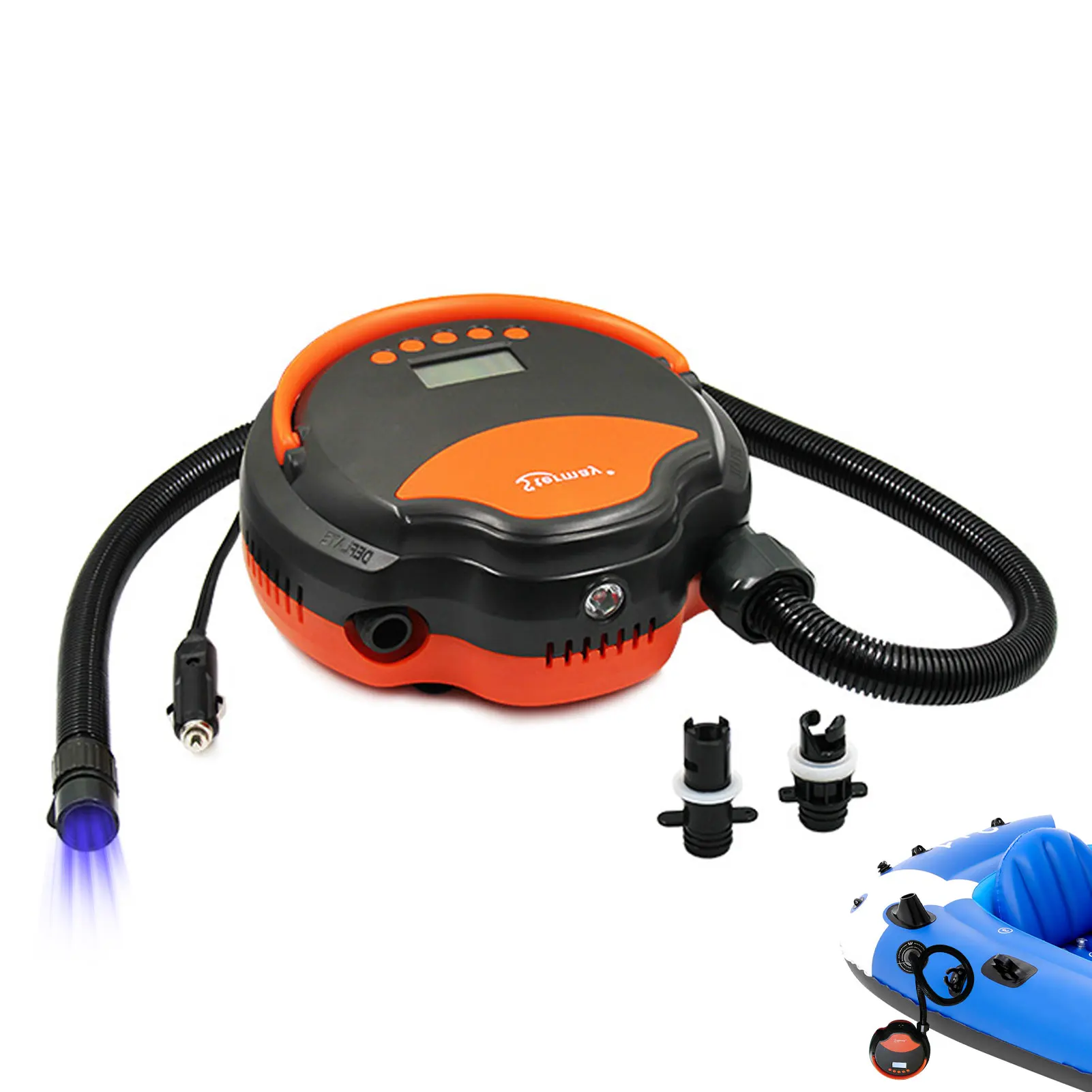 Paddle Board Pump Car Quick Air Inflator With LCD Screen Electric Air Pumps For Paddle Board Tent Kayak 12V DC Car Connector