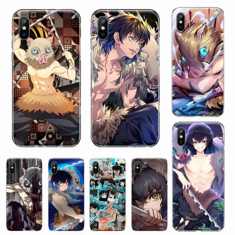 

Hashibira Inosuke demon slayer anime Phone Case Transparent soft For iphone 12 11 13 7 8 6 s plus x xs xr pro max mini
