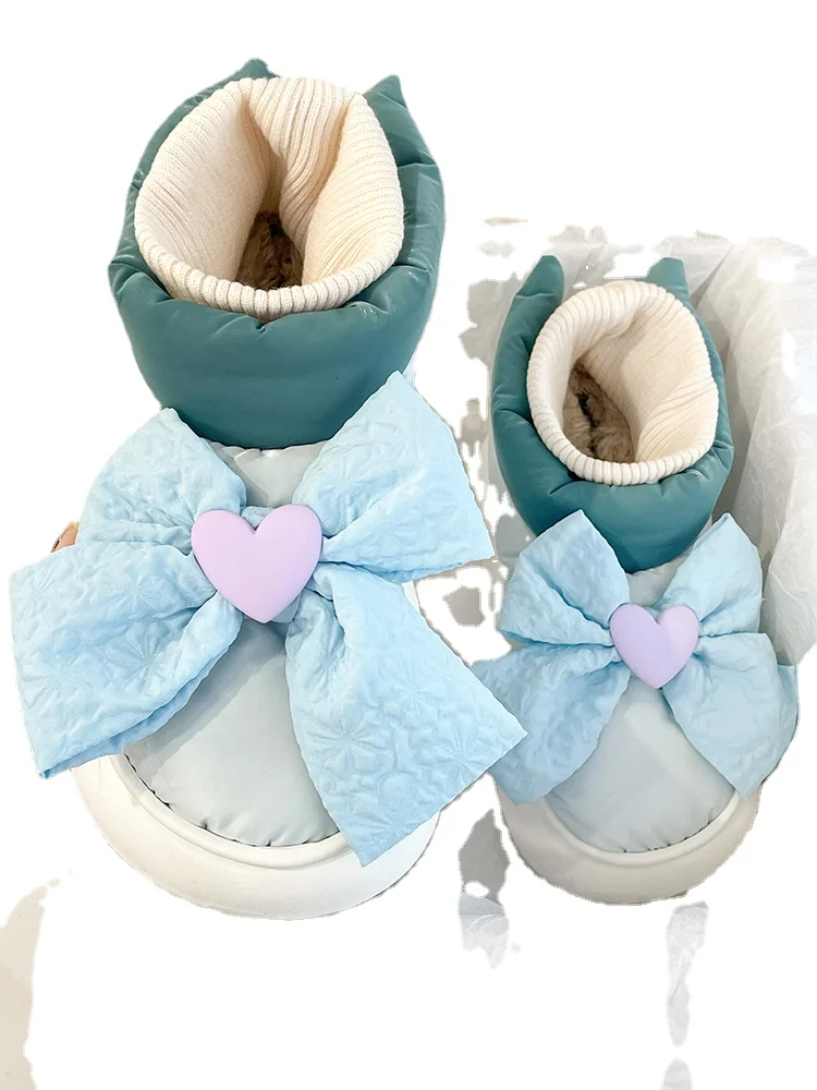 

YY Macaron Snow Boots Autumn and Winter down Bow