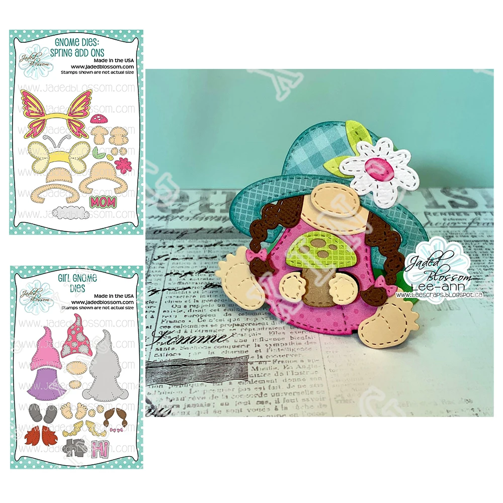 

2022 Scrapbook Diary Decorate Stencil Embossing Template Diy Greeting Card Handmade Spring Add Ons Girl Gnome Metal Cutting Dies