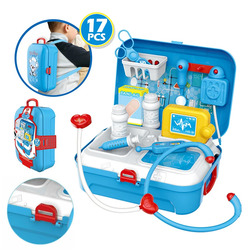 

Gift Kids Children Doctor Nurse Toys Medical Set Role Play Kit Hard Carry Bag storage bag case