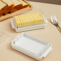 1pc transparent butter dish cutting slice storage box lid container cheese case refrigerator storing fresh portable kitchen tool