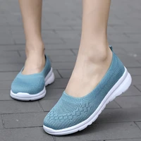 sneakers women casual shoes light breathable mesh tennis summer knitted vulcanized shoes outdoor slip on sock shoes plus size