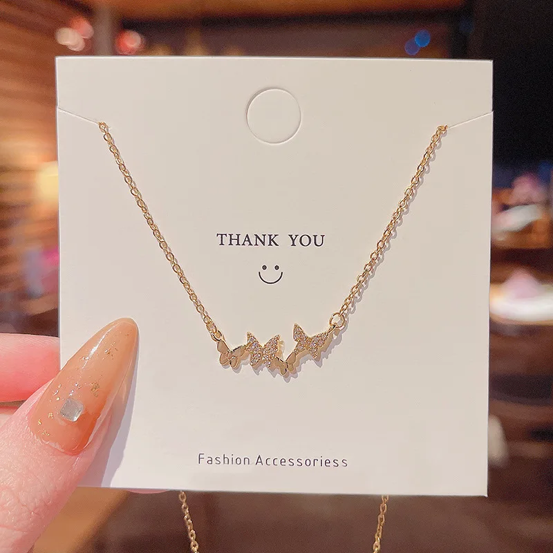 

Fashion Kpop Fashionable Butterfly Titanium steel Female Personality Pendant INS Niche Necklace Clavicle Chain Necklace