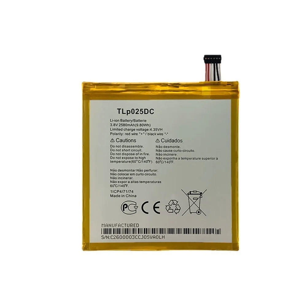 2580mAh TLp025DC Replacement Battery For Alcatel Pixi 4 6.0 OT 9001A 9001X 9001D 8050D OT-8050 Mobile Phone Batteries |
