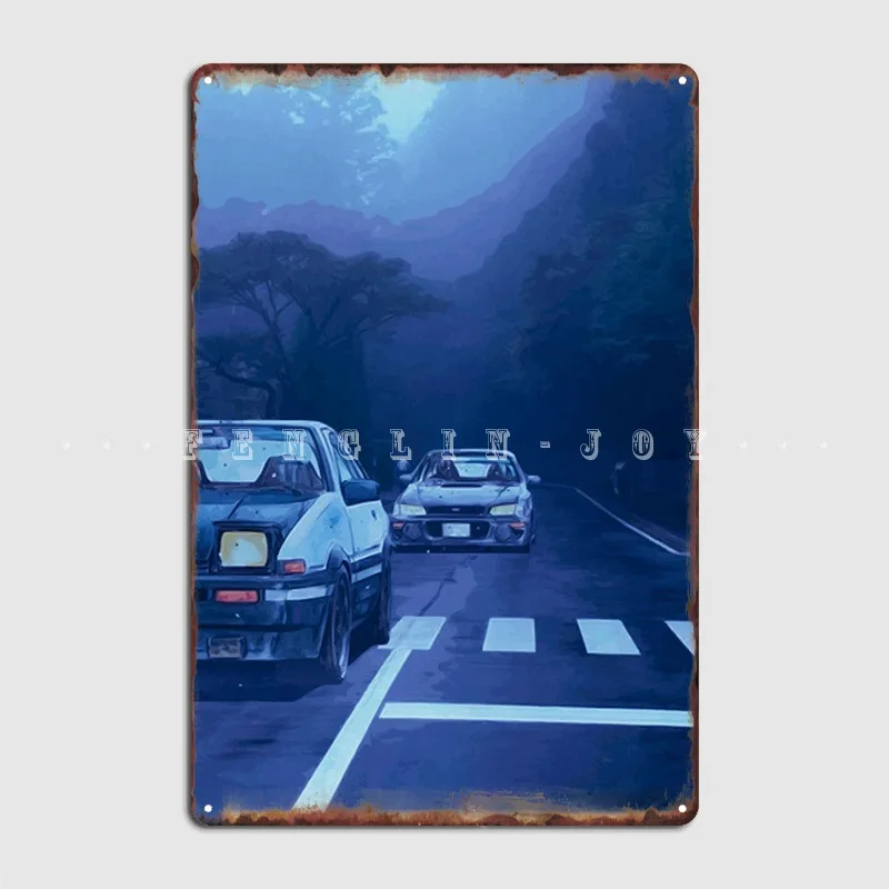 

Initial D Metal Sign Design Cinema Plaques Pub Tin Sign Poster