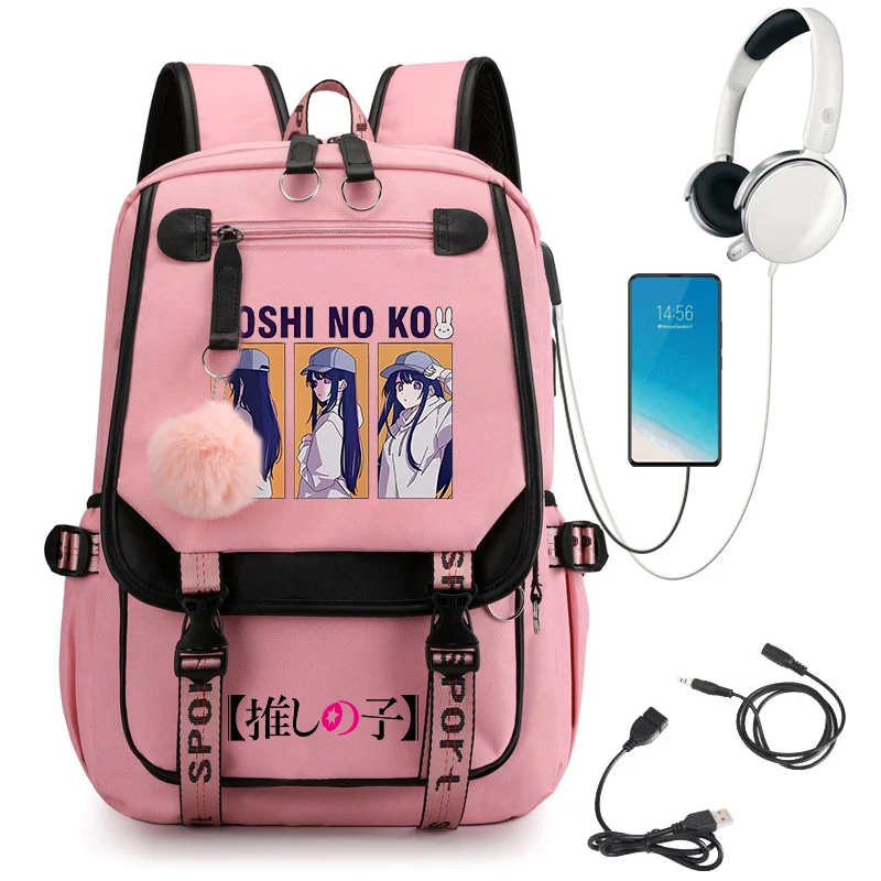 

Рюкзаки Oshi No Ko Ai Hoshino для девочек, школьные ранцы для книг с аниме принтом, модный розовый дорожный ранец на плечо для ноутбука
