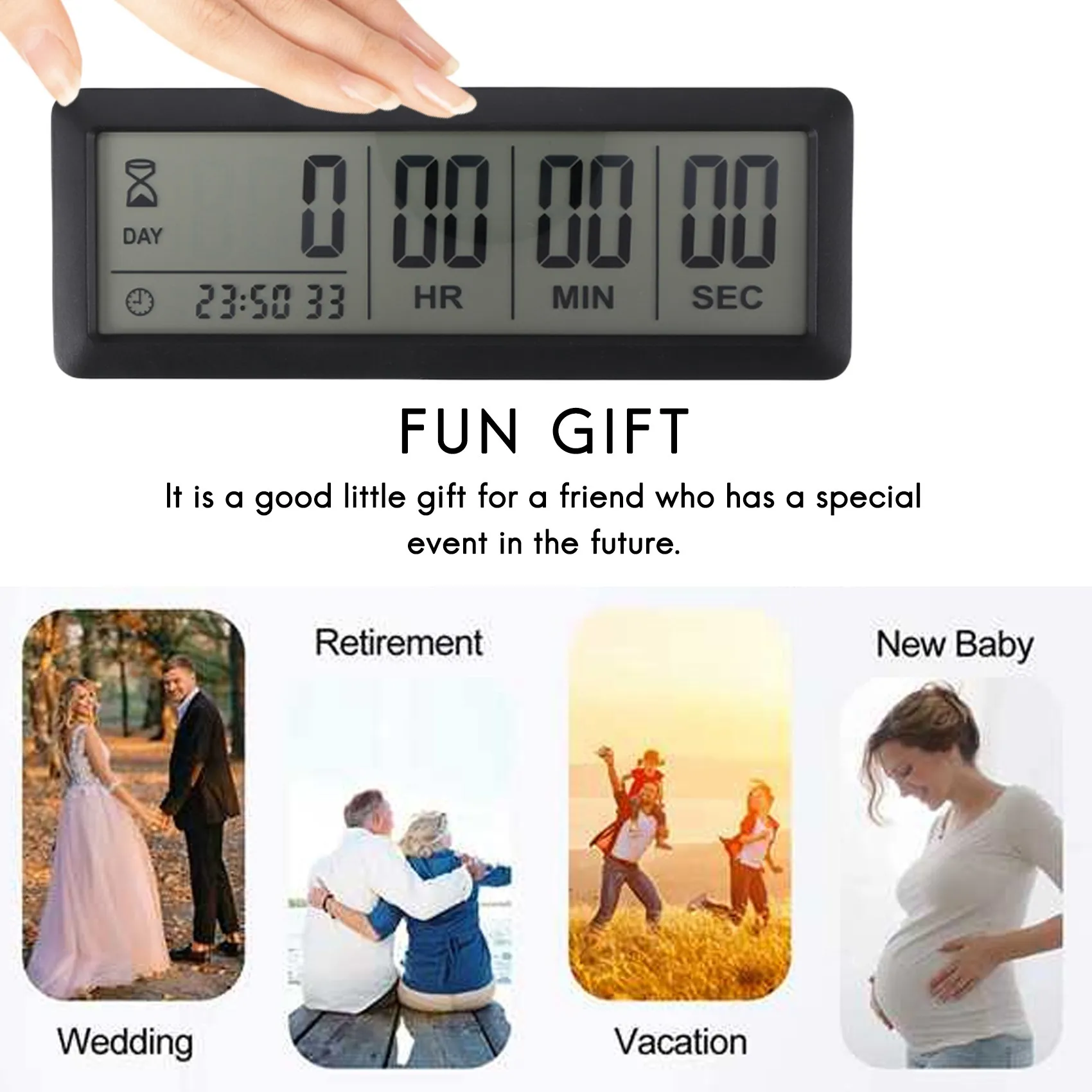 Большие цифровые часы с таймером обратного отсчета - 999 дней таймер для кухни