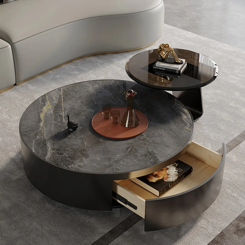 

Storage Design Coffee Tables Luxury Living Room Marble Round Coffee Tables Dining Breakfast Mesa Auxiliar Home Furniture