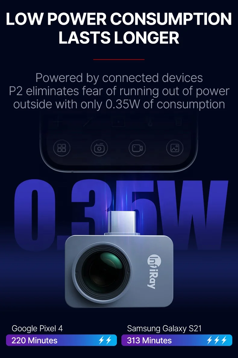 Фото Миниатюрный тепловизор Infiray P2 pro, 25 Гц, утечка трубопроводов, PDC, Датчик короткого замыкания, требуется агент, инфракрасный датчик №5