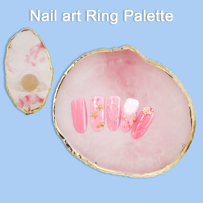 

1 Pcs Nail Art Palettes Resin Stone Palette For Eyelash Planting Glue Holder Foundation Toning Makeup Tools