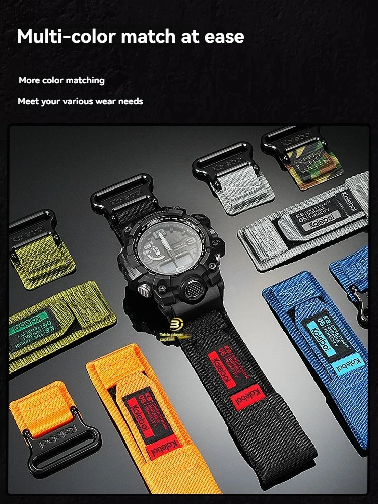 Фото Модернизированный нейлоновый ремешок на липучке для Casio G-SHOCK GWG-1000 Mudmaster 5463, мужские водонепроницаемые противоударные аксессуары для часов №2