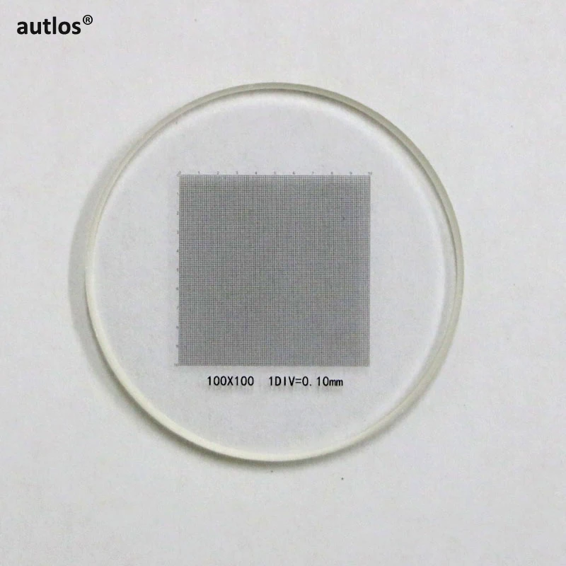 

951 оптическая шкала, стеклянная линза, линейка с перекрестной сеткой, DIV 0,1 мм, точная Микрометрическая линейка для микроскопа