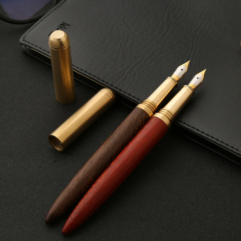 

Luxury Brand Wood Fountain Pen 0.7mm Fine Nib Calligraphy Pens Writing Metal Wooden Gifts Stationery Office School Supplies