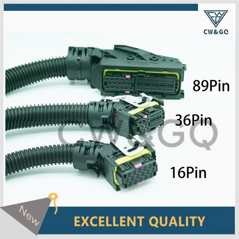 

16 Pin 36 Pin 89 Pins/Way EDC7 Common Rail ECU Connector Auto PC Board Socket With Wiring Harness Pigtail For Bosch 1928404195
