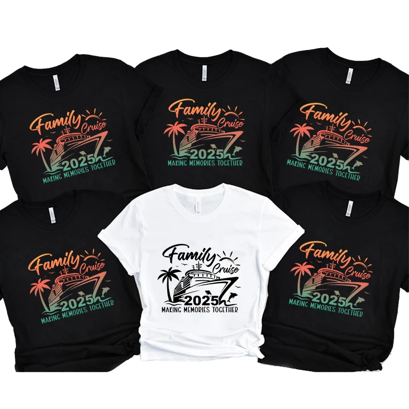 Family Cruise 2025 Unisex T-Shirts Matching Tshirt Making Memories Together Tee Vacation Summer Shirts