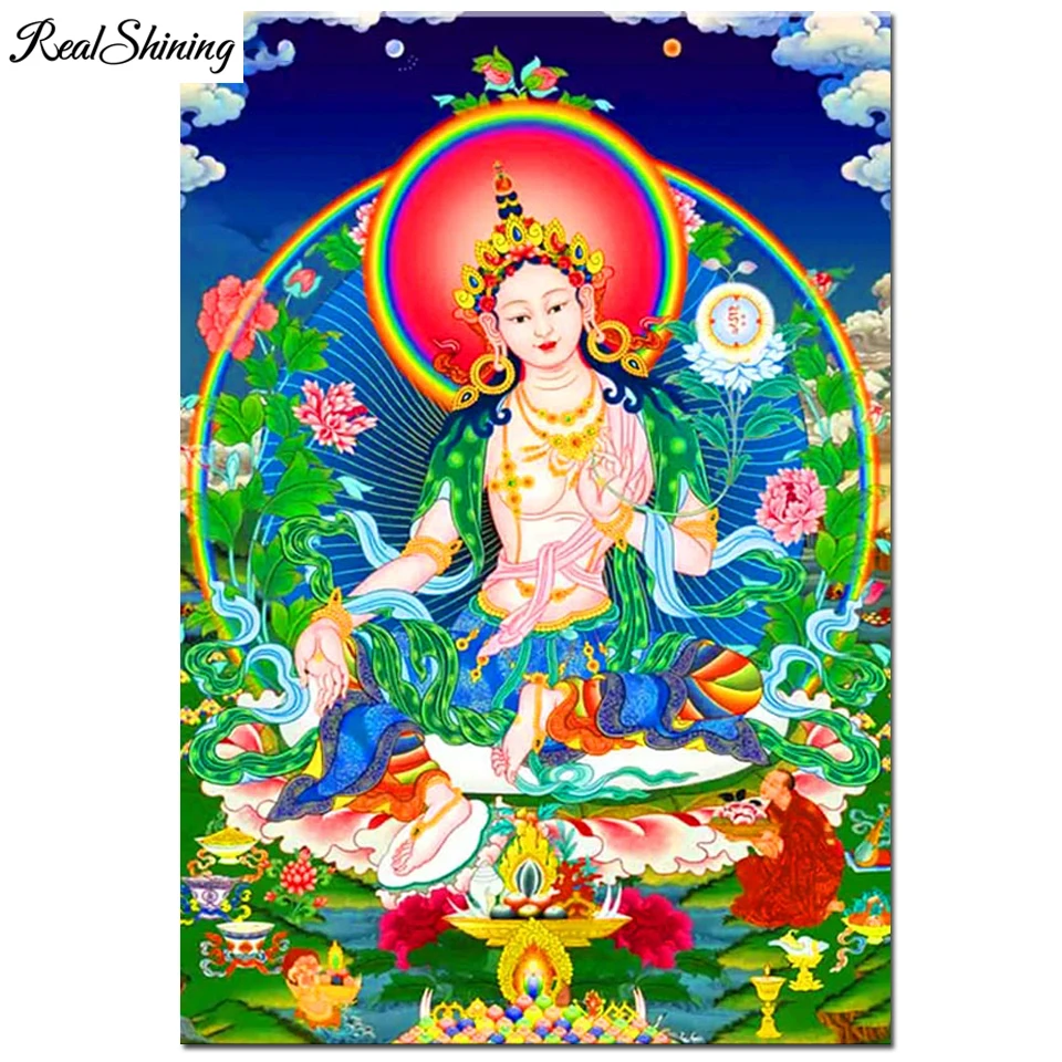 

Guanyin Tibetan Buddha,Diy Diamond painting Cross Stitch Full Square Round religion Icon 5d Diamond embroidery mosaic Full T1738