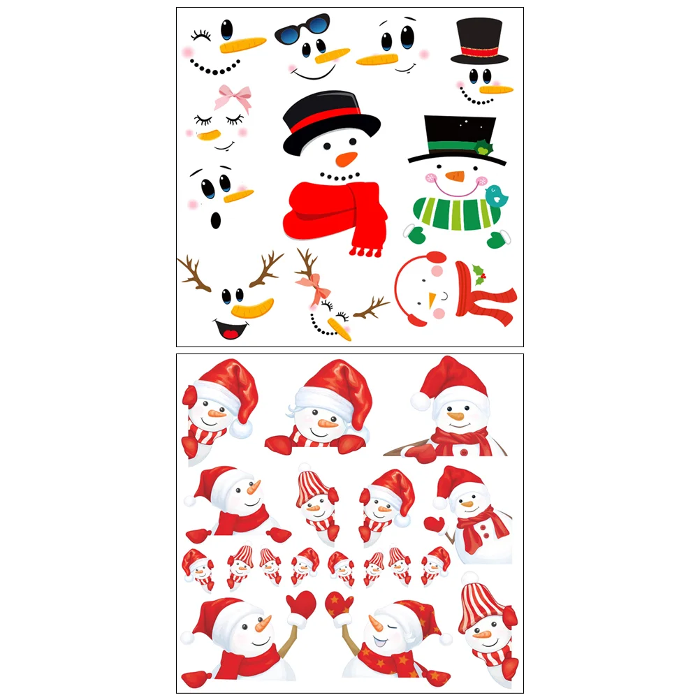 

Christmas Decal Window Sticker Wall Snowmanholiday Decals Stickers Fridge Clings Decoration Refrigeratordoor Winter Cling